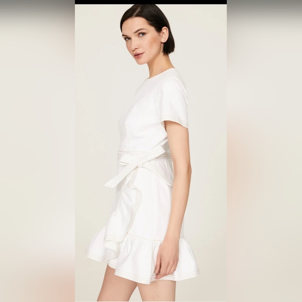 Denim Josi Dress in WhiteCinq a SeptColor: White - Picture 9 of 13